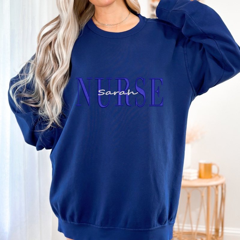 Custom Embroidered Nurse Hoodie with Name