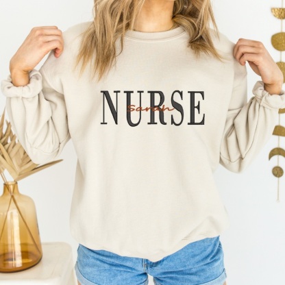 Custom Embroidered Nurse Hoodie with Name