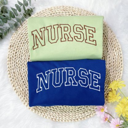 Custom Embroidered Nurse Sweatshirt, Personalized Nurse Gifts