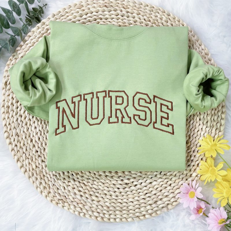 Custom Embroidered Nurse Sweatshirt, Personalized Nurse Gifts