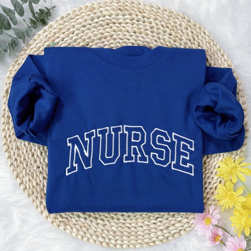 Custom Embroidered Nurse Sweatshirt, Personalized Nurse Gifts