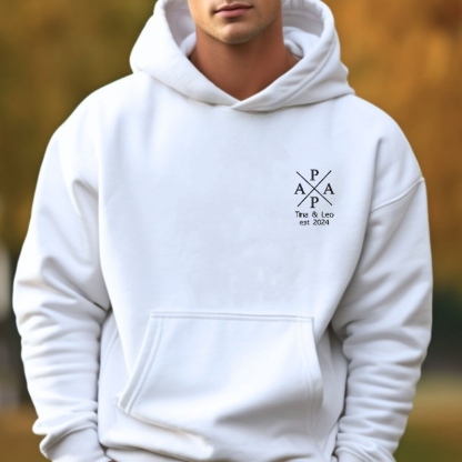 Custom Embroidered Papa Hoodie with Kids Names