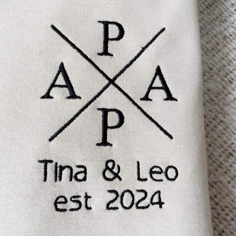 Custom Embroidered Papa Hoodie with Kids Names