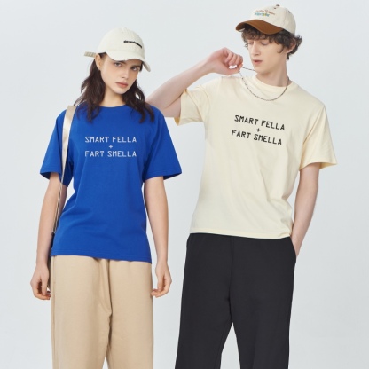 Custom Embroidered Smart Fella or Fart Smella T-Shirt