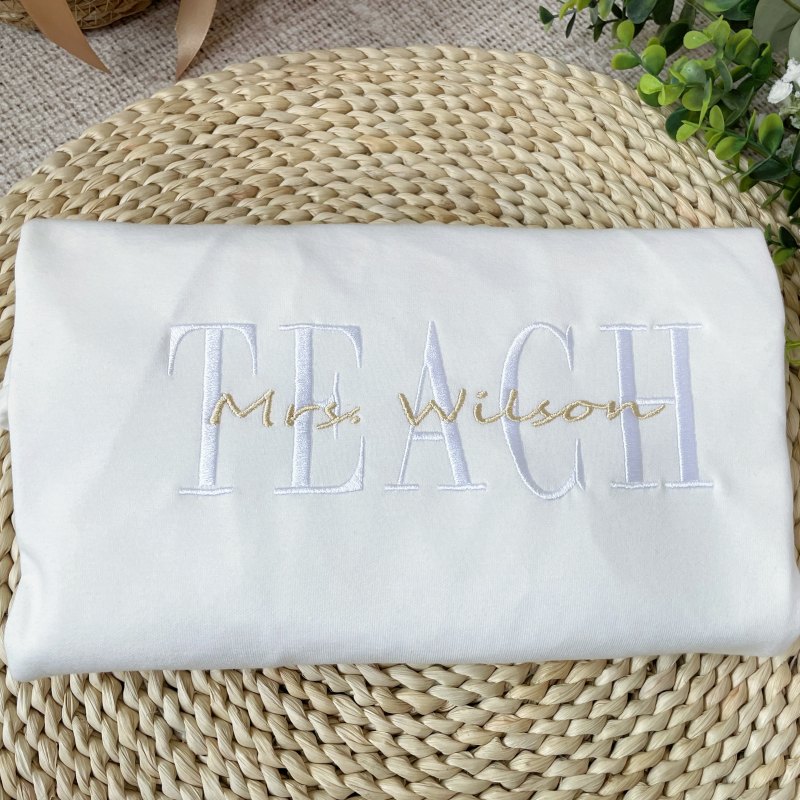 Custom Embroidered Teacher Sweatshirt 