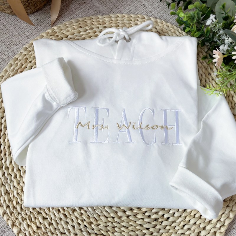 Custom Embroidered Teacher Sweatshirt 