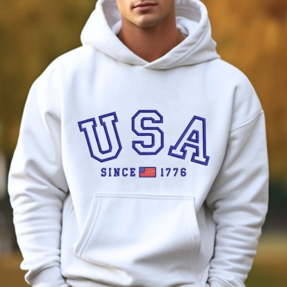 Custom Embroidered USA Flag Sweatshirt