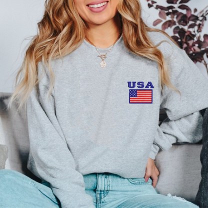 Custom Embroidered USA Sweatshirt