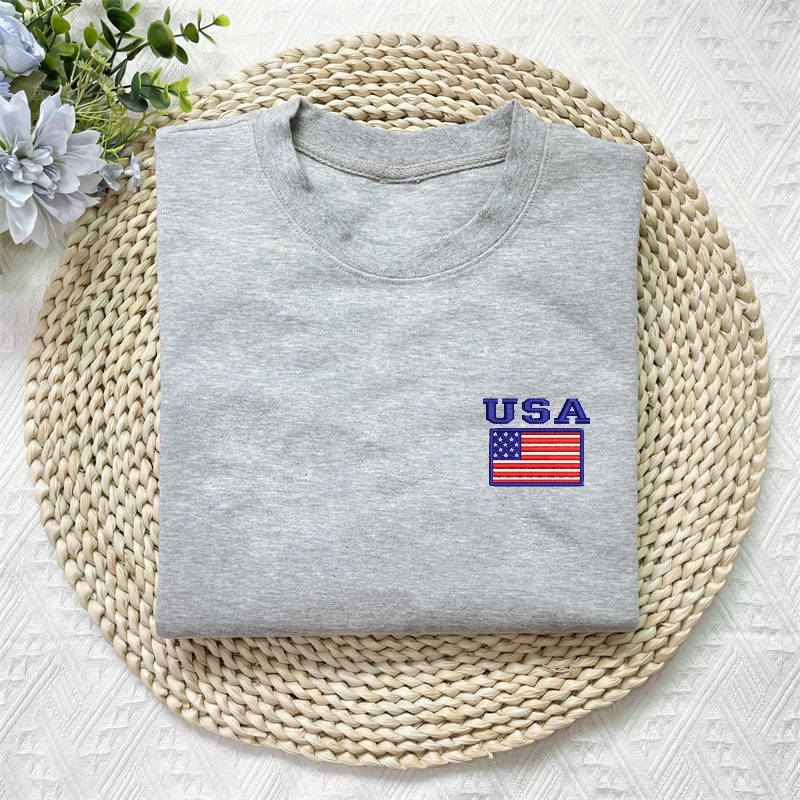 Custom Embroidered USA Sweatshirt