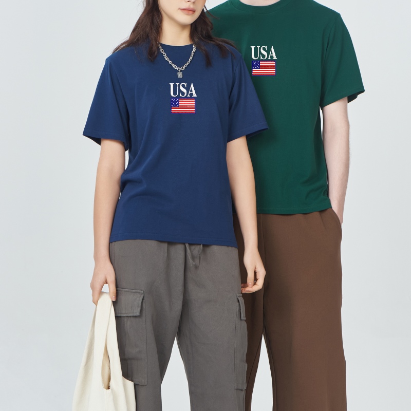 Custom Embroidered USA T-shirt