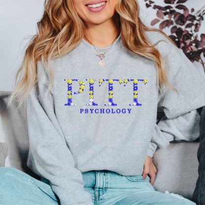 Custom Embroidered University Abbreviations Sweatshirt with Floral Letter