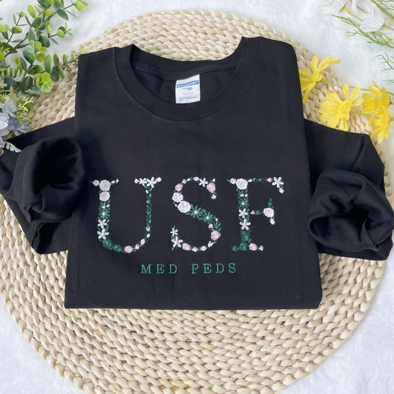 Custom Embroidered Georgia State University Sweatshirt with Floral Letters