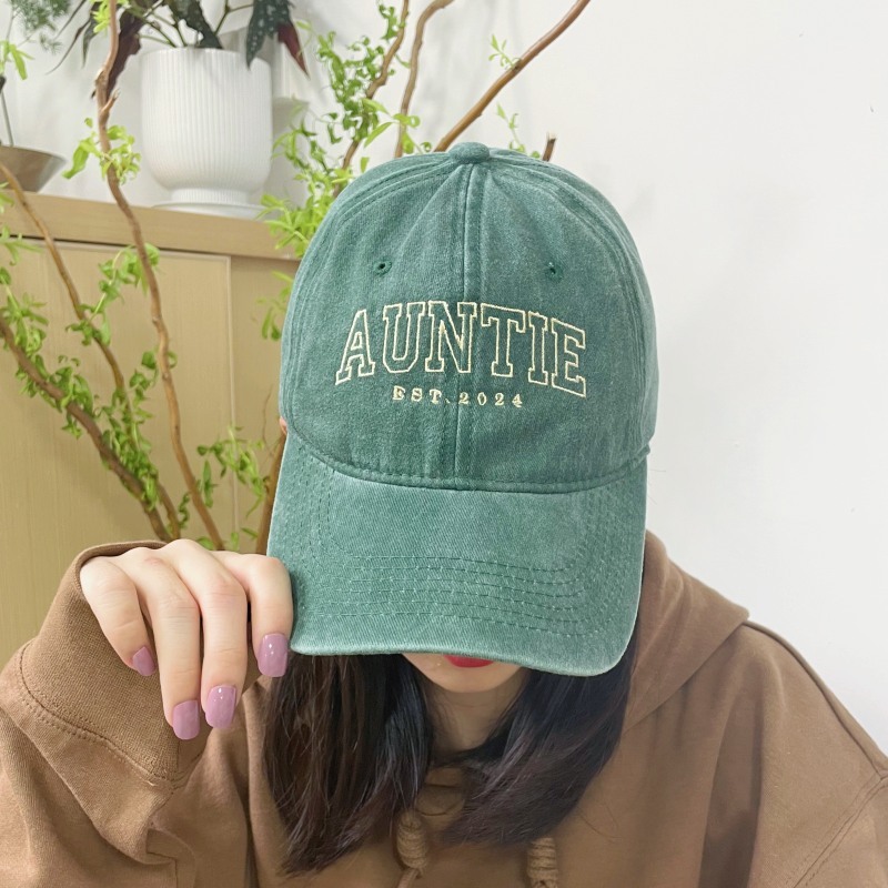 Embroidered Baseball Cap, Auntie Gifts, Green Baseball Cap