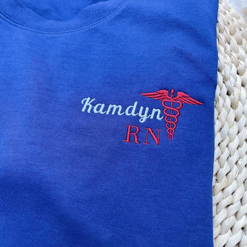 Custom Embroidered Nurse Sweatshirt | Ideal for RNs & Nursing Students