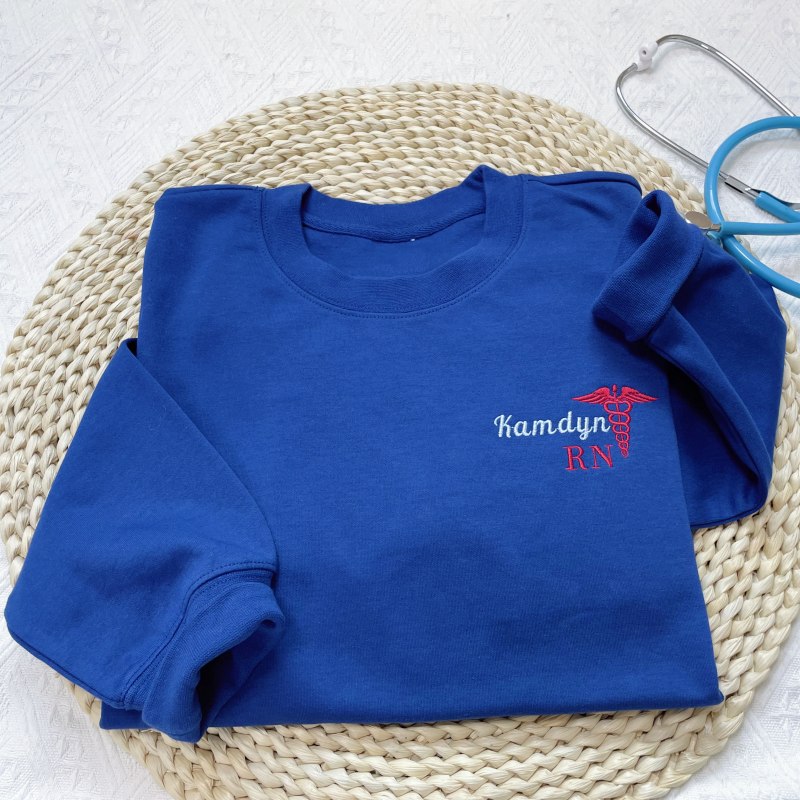 Custom Embroidered Nurse Sweatshirt | Ideal for RNs & Nursing Students
