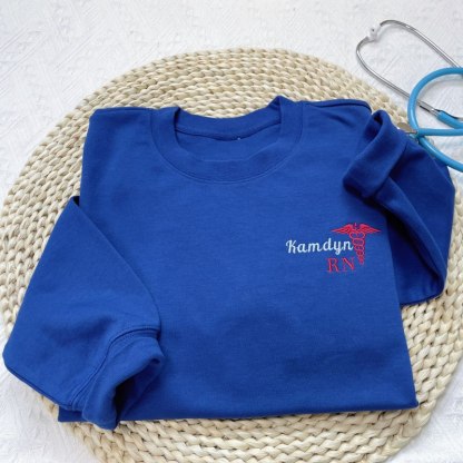 Custom Embroidered Nurse Sweatshirt | Ideal for RNs & Nursing Students