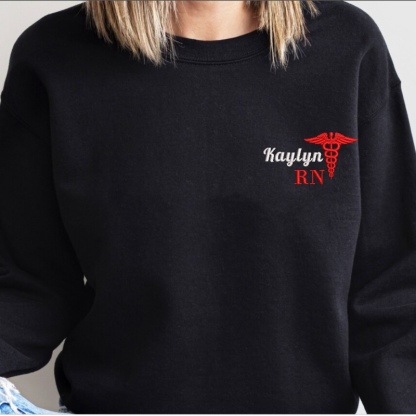Custom Embroidered Nurse Sweatshirt | Ideal for RNs & Nursing Students