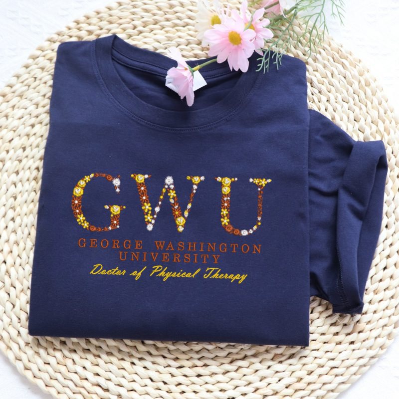 Embroidered Radford University Carilion T-shirt with Flower Letters