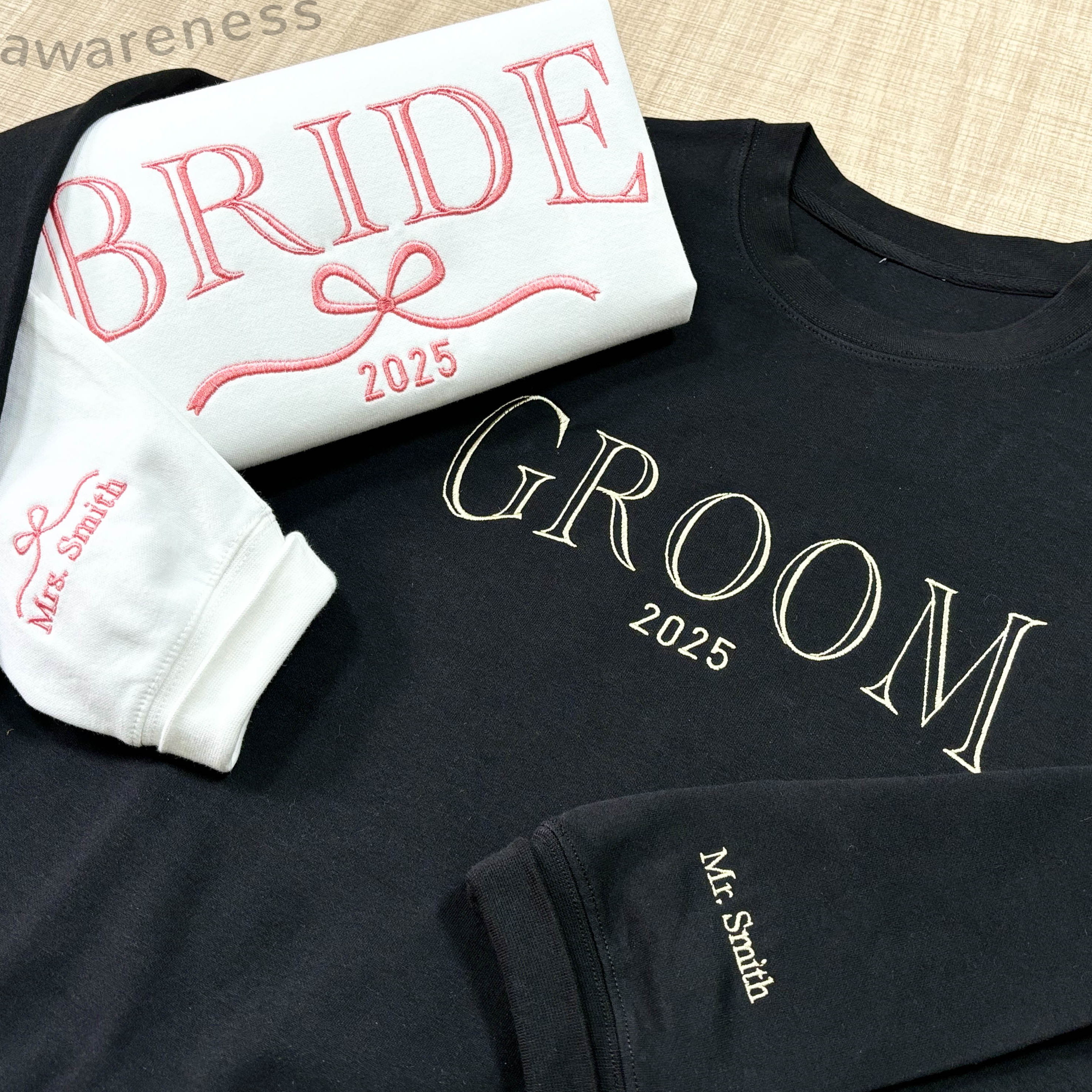 Custom Embroidered Bride & Bridesmaid Sweatshirts - Personalized Bridal Party Merch & Gifts