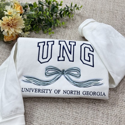 Custom College Sweatshirt with Bow, Personalized Bow Sweatshirt