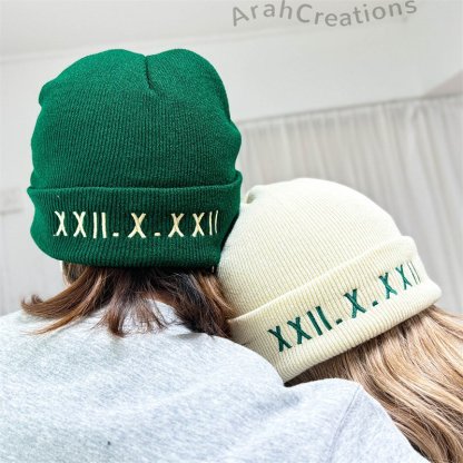 Personalized Embroidered Beanie Winter Hat, Unisex Beanie Hat, Custom Logo/Text Hats