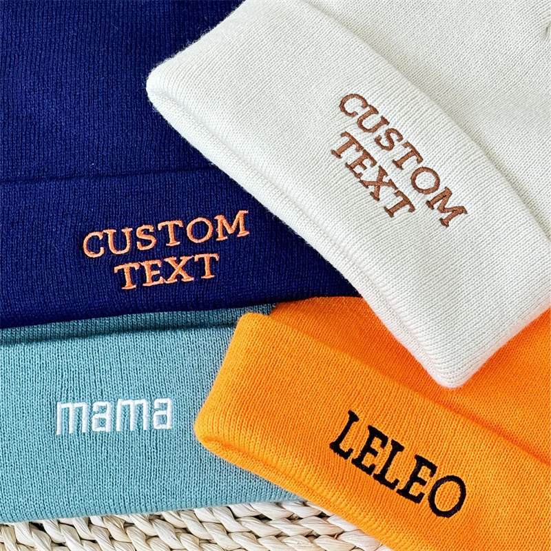 Personalized Embroidered Beanie Winter Hat, Unisex Beanie Hat, Custom Logo/Text Hats