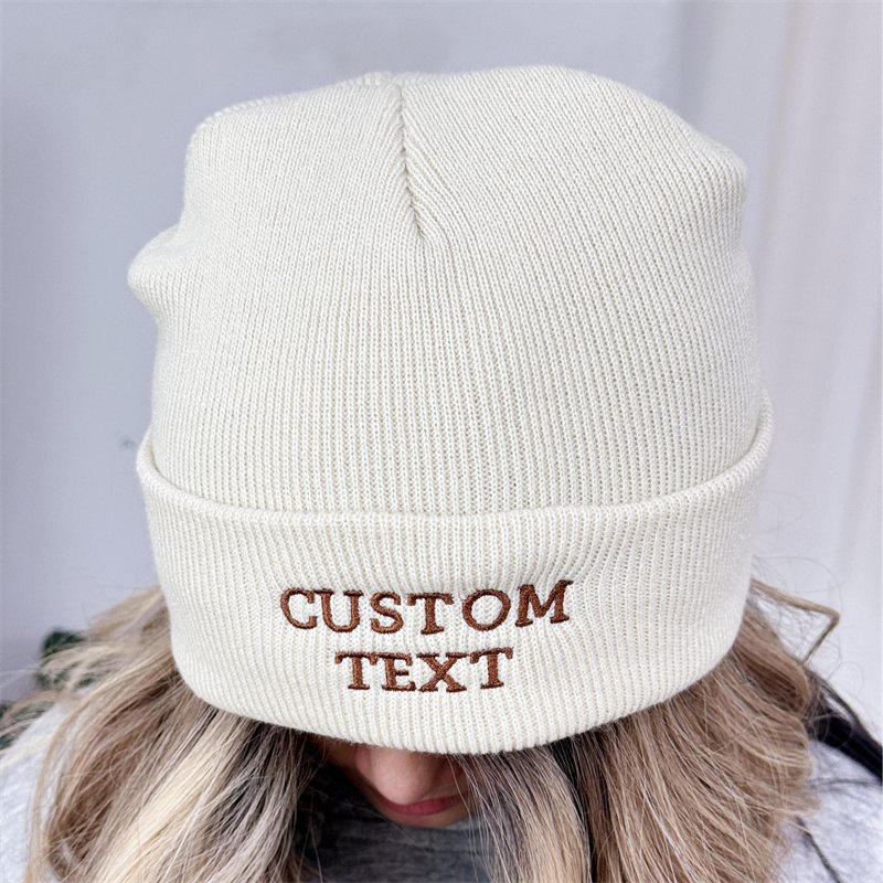 Personalized Embroidered Beanie Winter Hat, Unisex Beanie Hat, Custom Logo/Text Hats