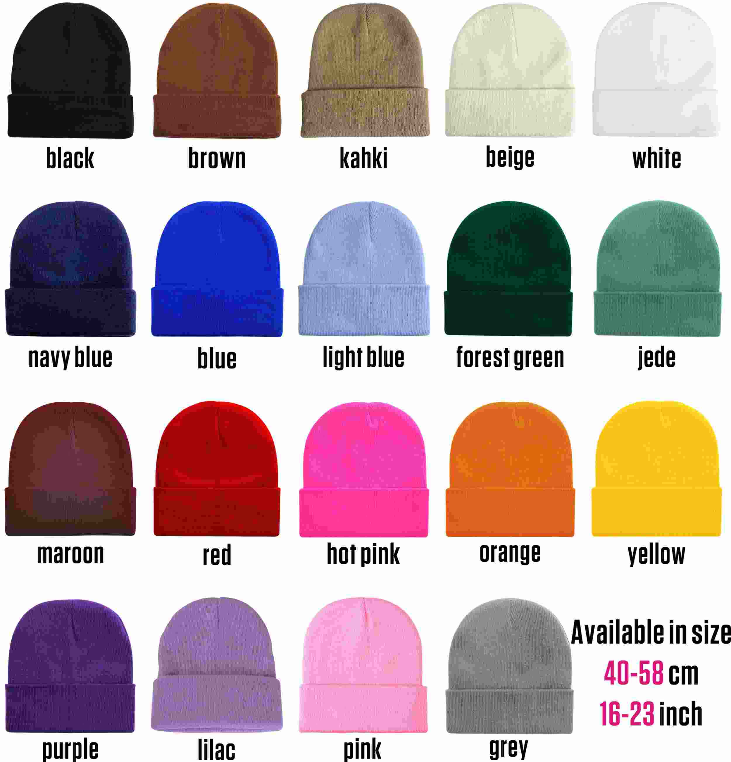 Personalized Embroidered Beanie Winter Hat, Unisex Beanie Hat, Custom Logo/Text Hats