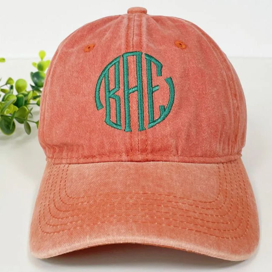 Custom Embroidered Monogram Hat Monogrammed Baseball Cap