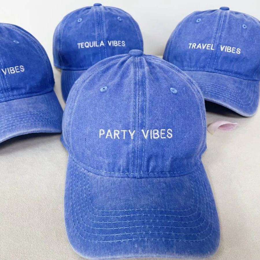 Custom Embroidered Bachelorette Hats, Party Vibes, Dad Vibes Hat