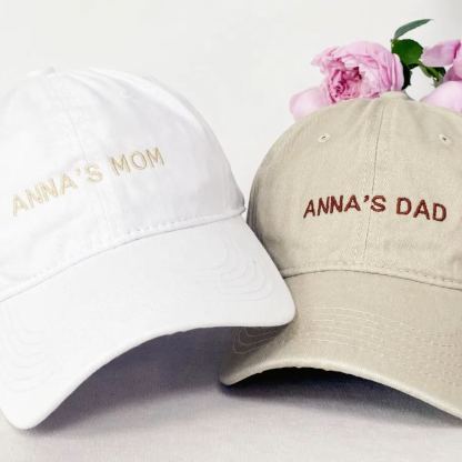 Personalized Mom and Dad Hats, Mom Hat, Girl Dad Hat, Happy Dad Hat