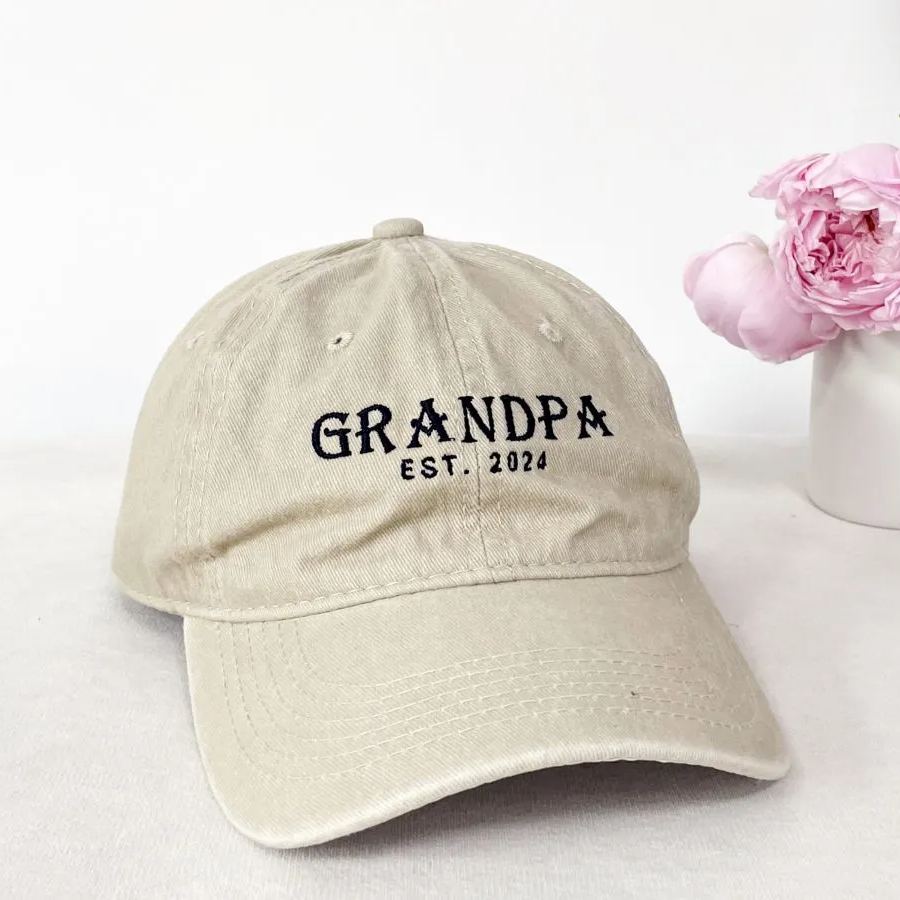 Custom Embroidered Black Dad Hat, Personalized Gifts for Dad