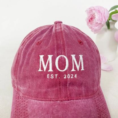Custom Embroidered Mom Hat, Dog Mom Hat, Best Gifts for New Moms