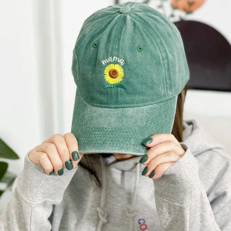 Custom Embroidered Mama Hat, Nama Hat, Mama Baseball Cap, Green Hats
