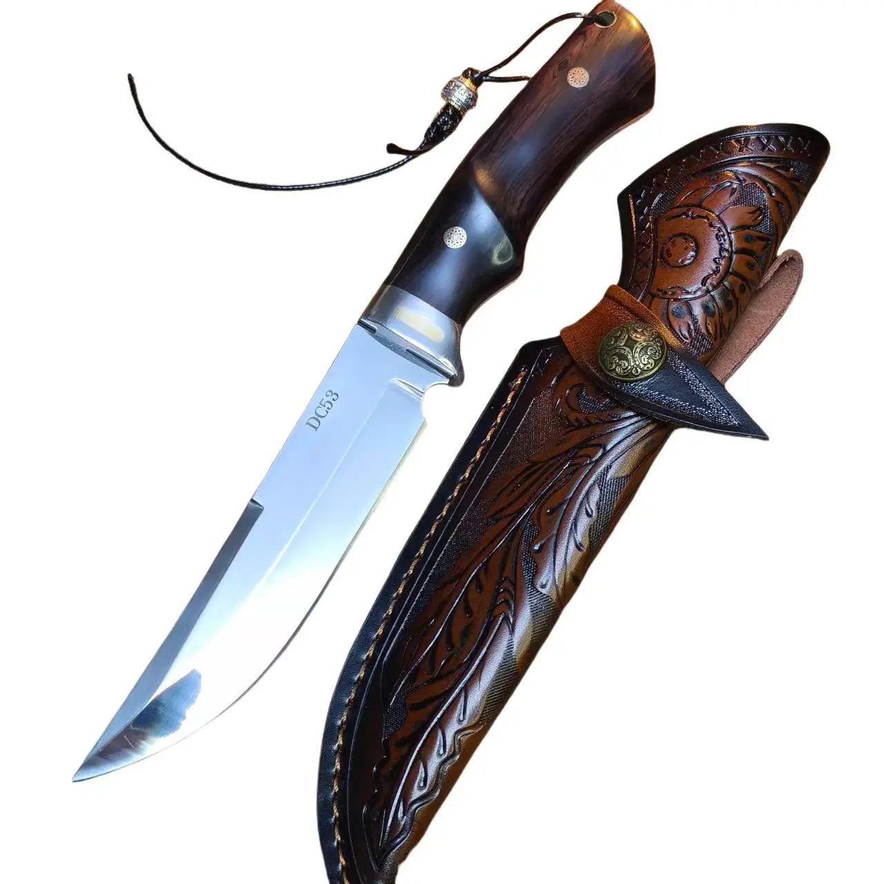 Evening Breeze - DC53 Tactical Straight Knife With Ergonomic Ebony Handle