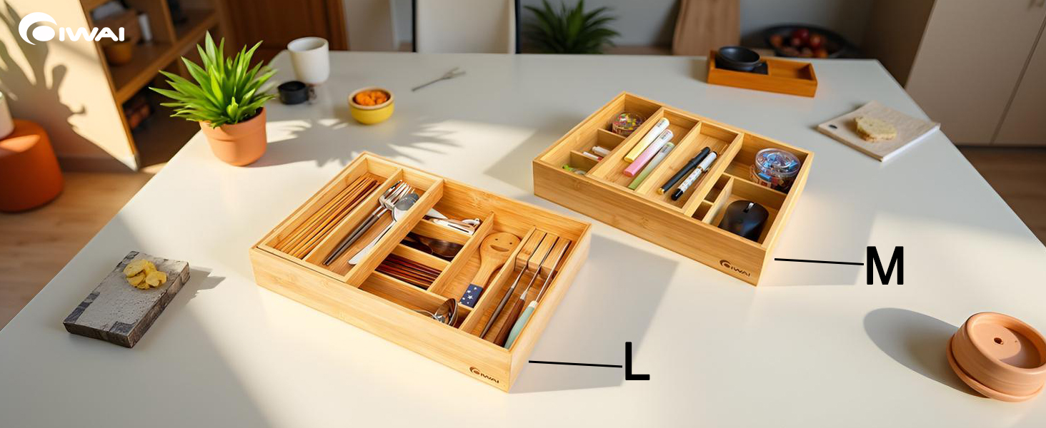 2-Tier Drawer Organizer with Cutlery Tray Kitchen