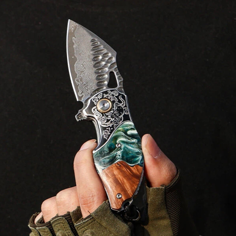 Verdal - The Pocket-Sized Handmade Damascus EDC Folding Knife