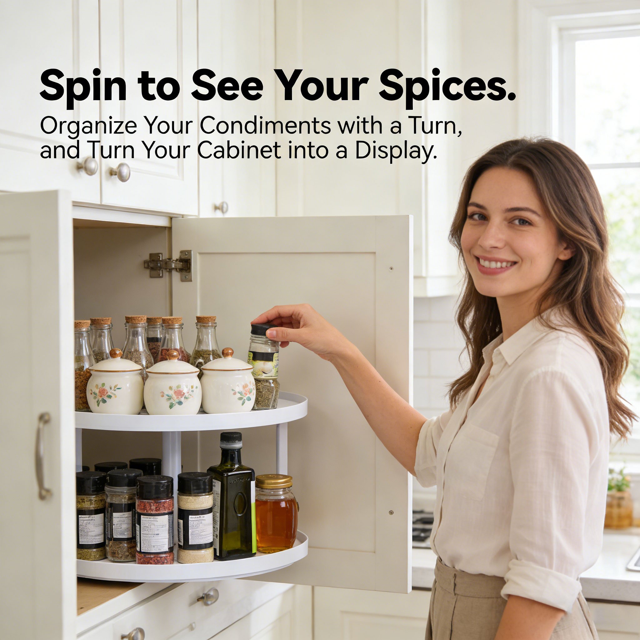 🔄 Dual Spin Lazy Susan Organizer🧂