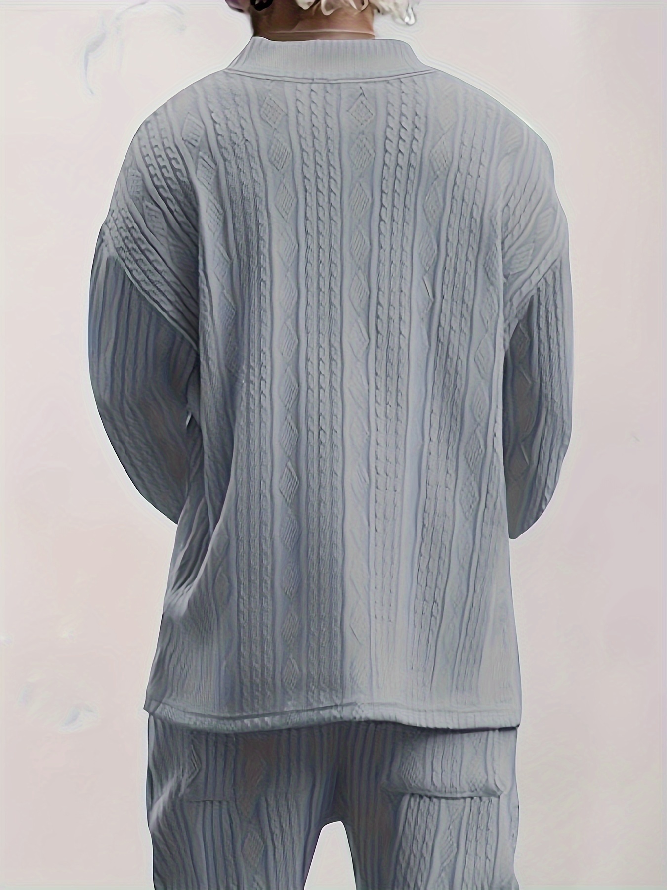 Πουλόβερ με πλεκτό καλώδιο από βαμβάκι, άνετο ζεστό ελαφρώς τεντωμένο πουλόβερ V για άνδρες, φθινόπωρο χειμώνα