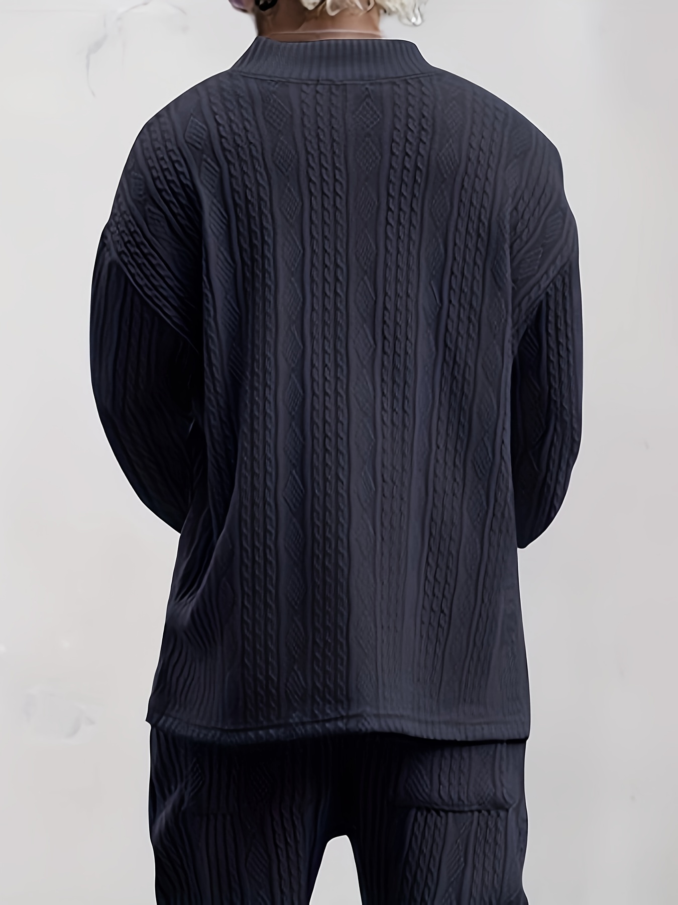 Πουλόβερ με πλεκτό καλώδιο από βαμβάκι, άνετο ζεστό ελαφρώς τεντωμένο πουλόβερ V για άνδρες, φθινόπωρο χειμώνα