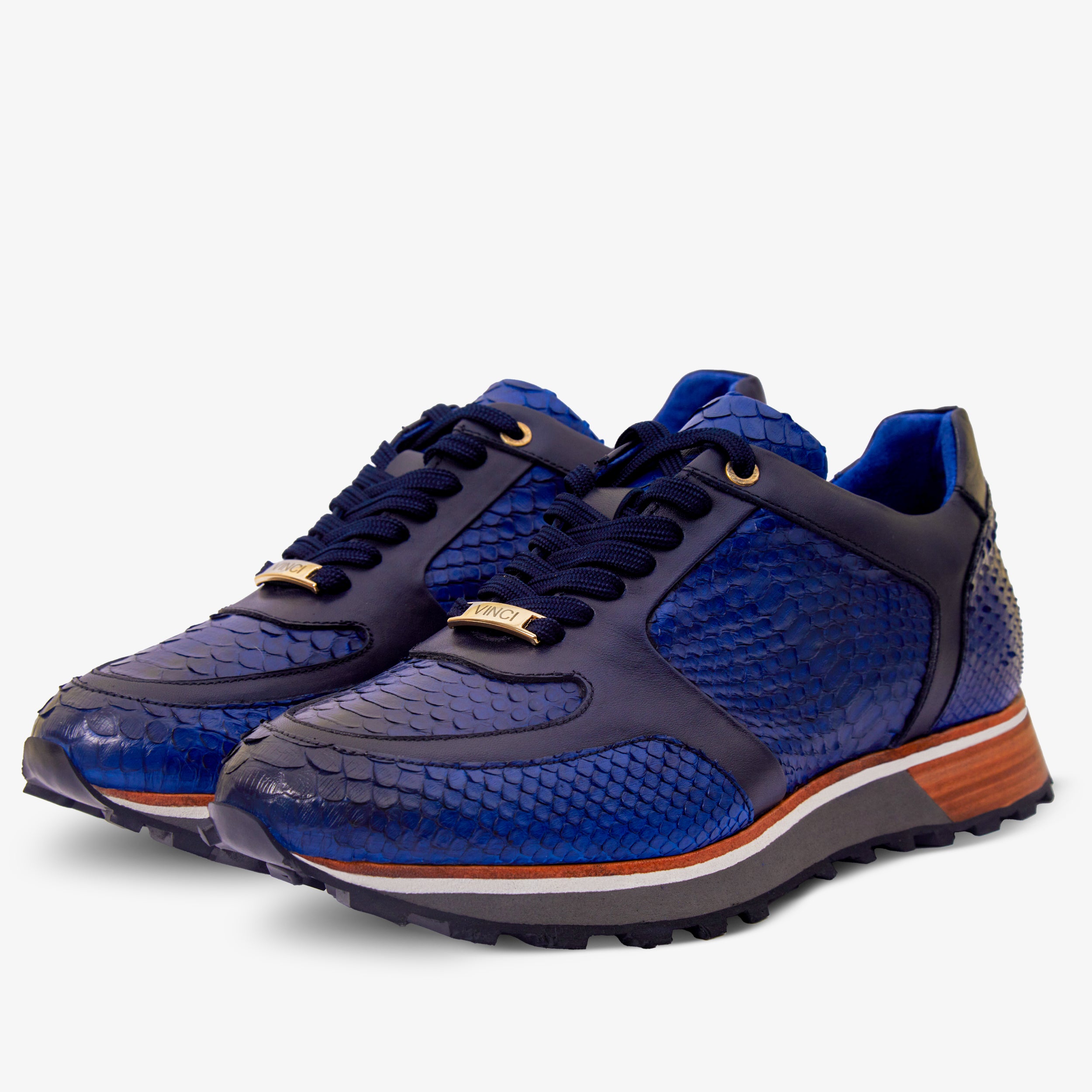 Ανδρικά sneakers The Boss Pyth Snk Skin σε μπλε χρώμα