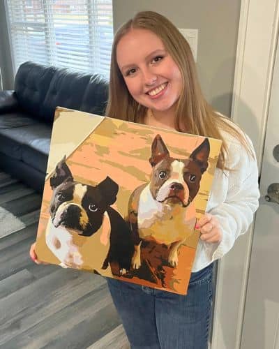 Professional-quality paint by numbers artwork created by satisfied PaintVibe customer