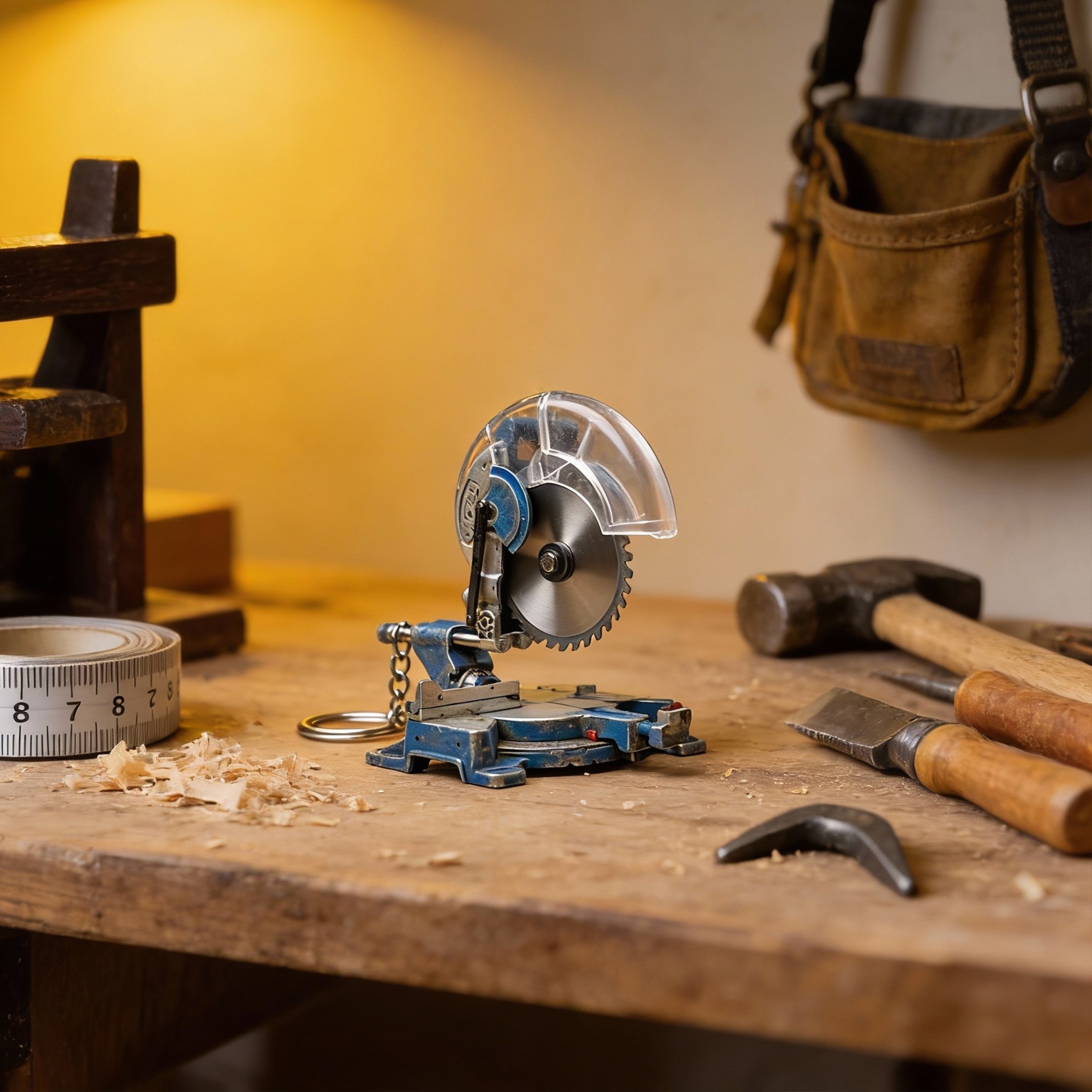 🛠️ Μπρελόκ μίνι γωνιακού πριονιού 2 σε 1: Εργαλείο ξυλουργού εν κινήσει + Συλλεκτικό για λάτρεις των εργαλείων