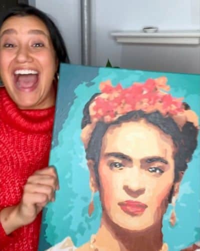 Stunning floral paint by numbers painting finished by satisfied customer