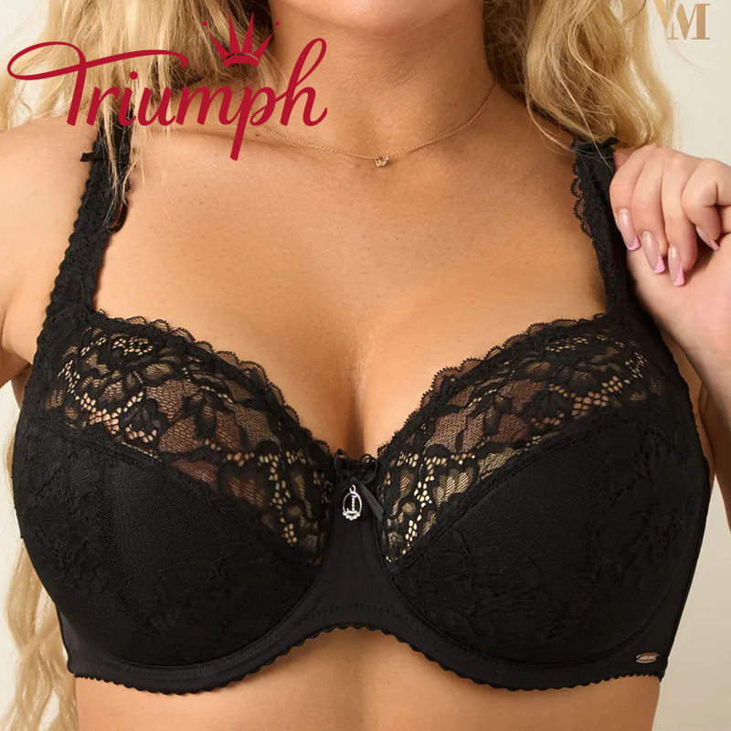 💖Σετ 4 τεμαχίων Triumph® ✨Σουτιέν με μπανέλα και δαντέλα για μεγάλο στήθος