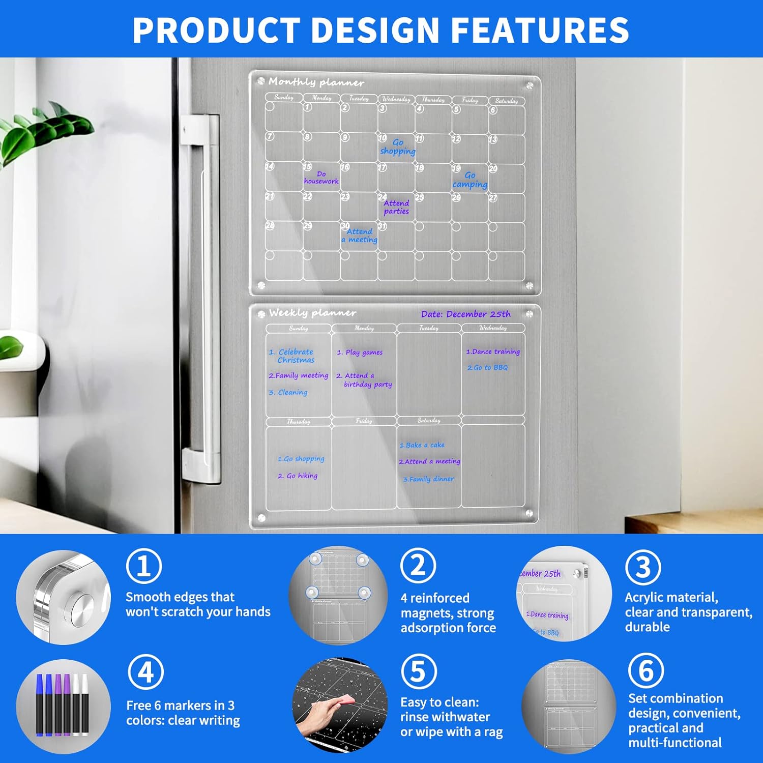 Planiva™ – Clear Acrylic Fridge Planner (50% Off)