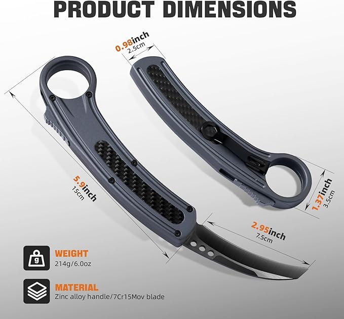 Επικάλυψη από ίνες άνθρακα για υπαίθρια κατασκήνωση OTF με τακτική λαβή EDC, πτυσσόμενο μαχαίρι