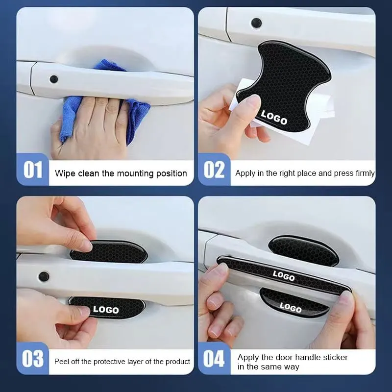 🔥Car Door Handle Sticker(Door bowl+anti-collision strip/set of 8)