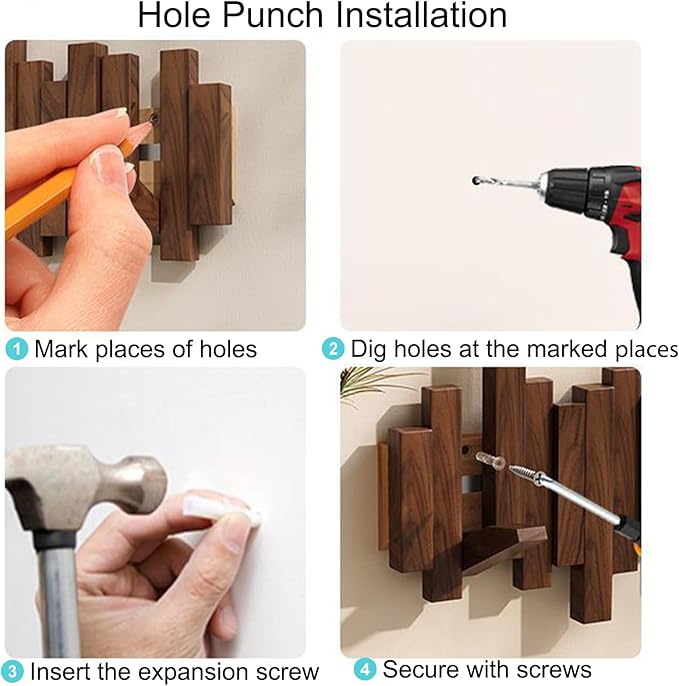 Ξύλινη κρεμάστρα ρούχων τοίχου 🎹Σχεδιασμός σε στυλ πλήκτρων πιάνου