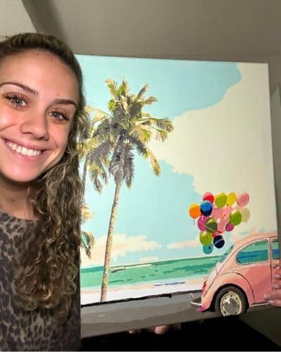 Detailed portrait paint by numbers success story from first-time painter